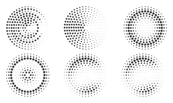 Набір Півтонових Круглих Пунктирних Кадрів Елемент Дизайну Рамки Логотипу Веб — стокове фото
