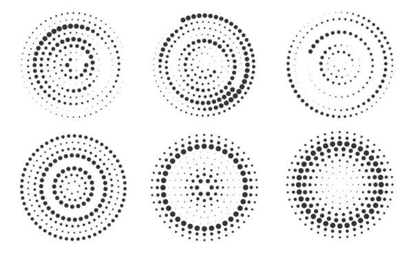 Набор Полутоновых Круглых Пунктирных Рам Элемент Дизайна Рамки Логотипа Веб — стоковое фото
