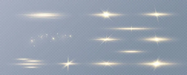 Goldene Lichtteilchen Goldenes Licht Licht Flare Stars Isoliert Auf Transparentem — Stockfoto