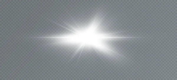 Świecące Światło Gwiazd Przezroczystym Tle Świecący Efekt Świetlny Zestaw Błysków — Zdjęcie stockowe