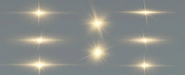 Particules Dorées Lumière Lumière Dorée Étoiles Isolées Sur Fond Transparent — Photo