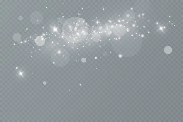 Світловий Ефект Блискучими Частинками Різдвяний Пил Білі Іскри Світяться Спеціальним — стокове фото