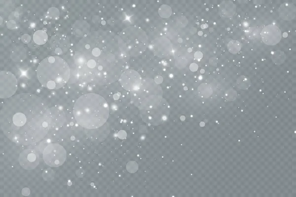Lichteffekt Mit Glitzerpartikel Weihnachtsstaub Weiße Funken Glänzen Mit Speziellem Licht — Stockfoto