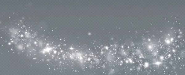 Ljuseffekt Med Glitterpartiklar Juldamm Vita Gnistor Skiner Med Speciellt Ljus — Stockfoto