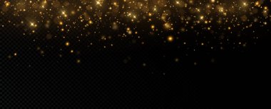 christmas light effect, sparkling magic dust particles.a trail of golden particles. A trail of stardust. Space sparkling.  clipart