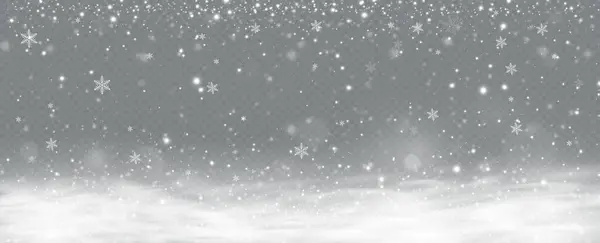 Realistischer Fallender Schnee Weihnachten Background Isolated Auf Transparentem Hintergrund — Stockfoto