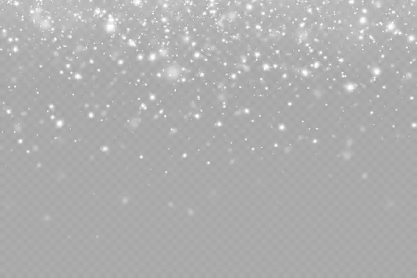 Realistyczny Padający Śnieg Christmas Tła Izolowane Przejrzystym Tle — Zdjęcie stockowe