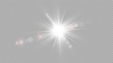 Vector transparent sunlight special lens flare light effect. clipart