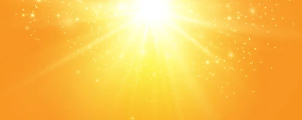 Ciepłe Słońce Żółtym Tle Promienie Słoneczne Leto Bliki — Zdjęcie stockowe