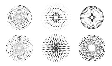 Yarım tonluk yuvarlak noktalı çerçeveler. Çerçeve, logo, web sayfaları, baskılar, posterler, şablon için tasarım ögesi.