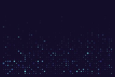 Piksel mozaiği. Piksel bozulması çizimi. Düşen pikseller. Soyut arkaplan.