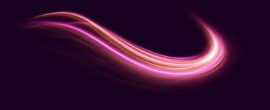 Neon hız çizgileri. Dinamik ışık hareketi izleri. Işık dalgası, iz çizgisi.