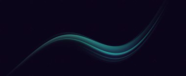 Mavi, mor, neon renkli parlayan girdap. Işık hızında hareket etmenin etkisi. Kolay yol. Parlak dalgalı bir yol. Vektör.