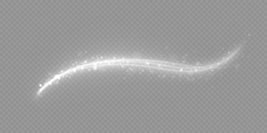 Işıltılı sihirli sarmal. Beyaz ışık efekti. Çizgileri olan parlak parçacıklar..