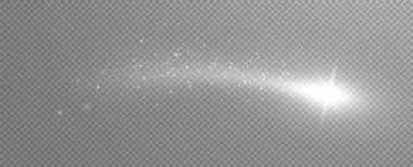 Yıldız tozu efektli Noel kuyruklu yıldızı parıltısı.