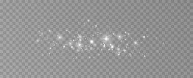 Beyaz toz. Işık parçacıkları. Dekorasyon.