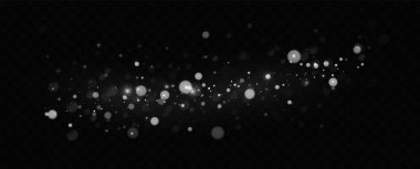 Beyaz toz. Işık parçacıkları. Dekorasyon.