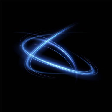 Neon Tutulması Parlayan Mavi Halkalar. Gökyüzü Mavisi. Neon Çemberi Parıltısı. Mavi Yörünge. Neon Işık Halkaları..