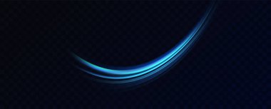 Neon çizgileri mavi hızda. Işık hareketinin dinamik izleri. İzin ışık dalgası, iz çizgisi. Gelecekçi neon ışık çizgileri. Işık hareketi etkisi. Sinirsel ağ