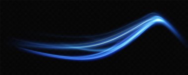 Hız hareketinin soyut ışık çizgileri, mavi renkler. Parlak kıvrımlar, soyut hareketler. Mavi hızdaki neon çizgileri. Dinamik izler.