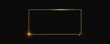 Dikdörtgen altın çerçeve. Reklam, mesaj, sunum, diyalog, kartlar için çerçeve.