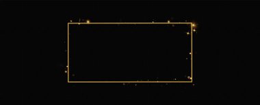 Dikdörtgen altın çerçeve. Reklam, mesaj, sunum, diyalog, kartlar için çerçeve.