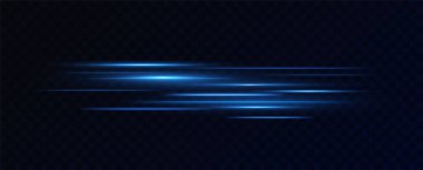 Mavi rengin vektör çizimi. Işık etkisi. Soyut lazer ışınları. Kaotik neon ışınları
