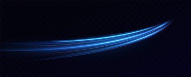 Neon çizgileri mavi hızda. Işık hareketinin dinamik izleri. İzin ışık dalgası, iz çizgisi. Gelecekçi neon ışık çizgileri. Işık hareketi etkisi. Sinirsel ağ