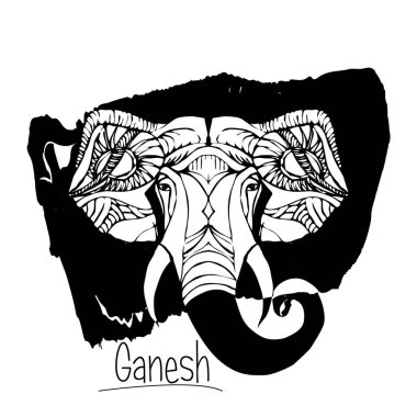 Vektör çizimi arka plan ganesha chaturti. Hindistan 'ın dini tanrılara tapmaktır..