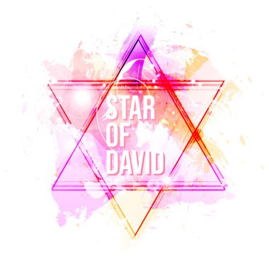 Abstract background from lines drawn by the Star of David. Religion concept. Prophet David. Vector illustration clipart