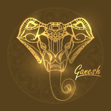 Vektör çizimi arka plan ganesha chaturti. Hindistan 'ın dini tanrılara tapmaktır..