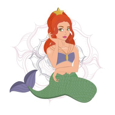 Güzel bir kız burcunun vektör çizimi. Astroloji ve yıldız falı konsepti. EPS10 zodyak balığı