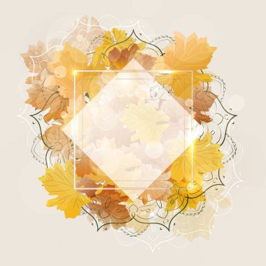 Soyut yaprakların düşüşünün resmi, sonbahar. Vektör.