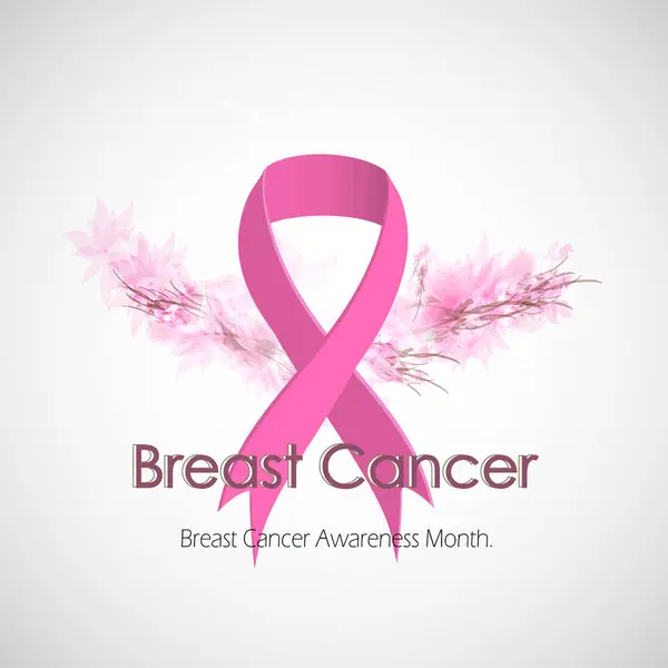 Vector Schöne Mädchen Mit Einem Rosa Band Brustkrebs Aufklärungsmonat Vektorgrafiken