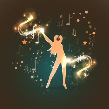 Müzik arkaplanı soyut müzik notaları ve müzikal anahtar.
