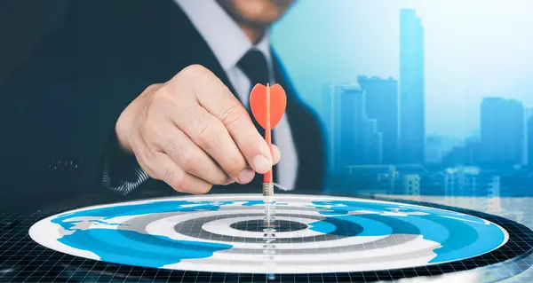 The bullseye is targeted by business. The dart stands in for the chance, while the dartboard serves as a target, the goal.Therefore, both of those present conceptual difficulty for business marketing.