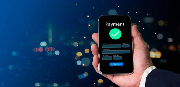 Online payments in digital form. persons who do business using mobile devices for online payments, shopping, banking. technology for financial applications based on internet. financial transaction.