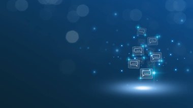 SMS göndererek ve emoji kullanarak diğerleriyle iletişim kur. bir akıllı telefon ekranında yıldızlar, yorumlar, e-postalar, mesajlar ve bilgilendirme simgeleri olarak sevilen konsept