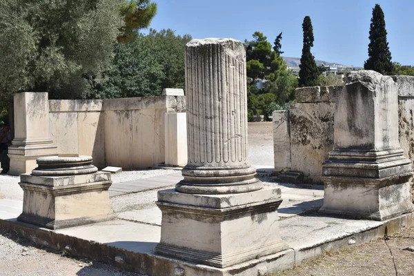 Historical Greek architecture columns ruins