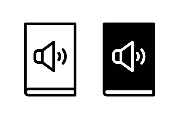 Audio Book Vector Icons Set Book Speaker Symbol Audio Guide — Stock Vector
