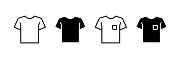 Vektorová Ikona Trička Nastavena Symbol Oblečení Logo Tee Pro Mobilní — Stockový vektor