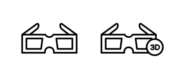 Brýle Vektorová Ikona Nastavena Brýle Pro Filmový Symbol Logo Konceptu — Stockový vektor