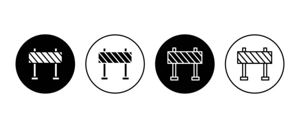 Straßenblockierungs Vektor Symbol Gesetzt Straßensperrzeichen Kreis Vorzeichen Für Die Arbeit — Stockvektor