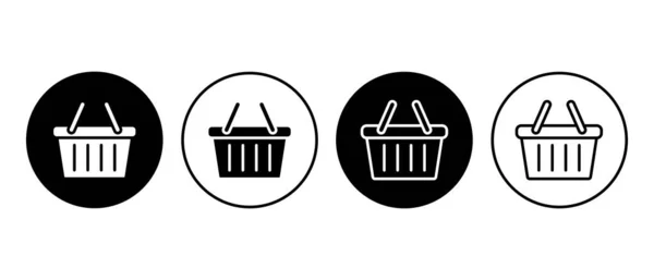 Zestaw Ikon Wektorowych Koszyka Zakupów Zakup Online Symbol Detaliczny Kręgu — Wektor stockowy