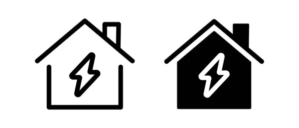 Ecológica Casa Vector Icono Conjunto Símbolo Energía Verde Signo Energía — Vector de stock