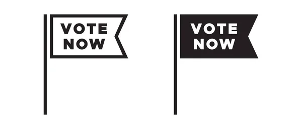 Votez Drapeau Électoral Vecteur Icône Définie Symbole Campagne Électorale — Image vectorielle