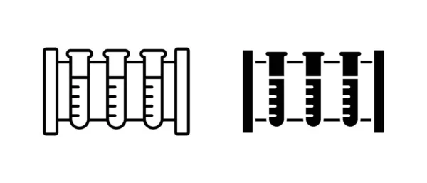 Conjunto Ícones Vetoriais Tubos Teste Químicos Símbolo Laboratório Científico — Vetor de Stock