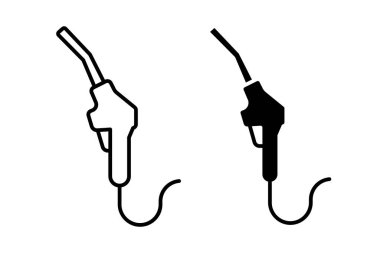 Benzin tabancası vektör ikonu ayarlandı. Yanıcı gaz sembolü