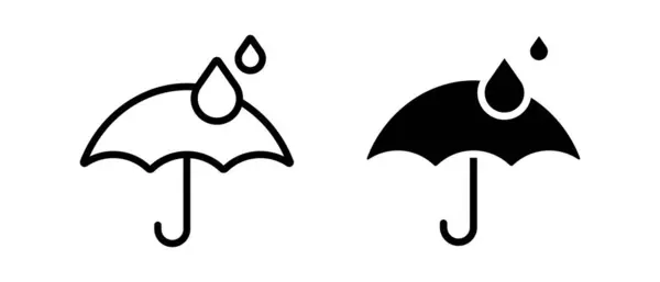 Waterproof Icon Vector Set Umbrella Symbol — Stock Vector