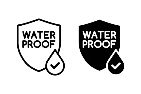 Waterproof Icon Vector Set Water Protect Shield Symbol — Stock Vector
